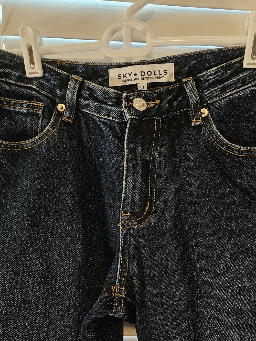 Sky Dolls Dark Wash High Waisted Wide Leg Dark Denim Jeans Size 30